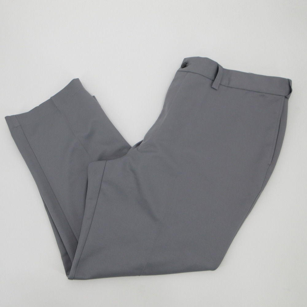 Oak Hill Mens Grey Flat Front Dress Pants 46x28 Straight Leg Slacks